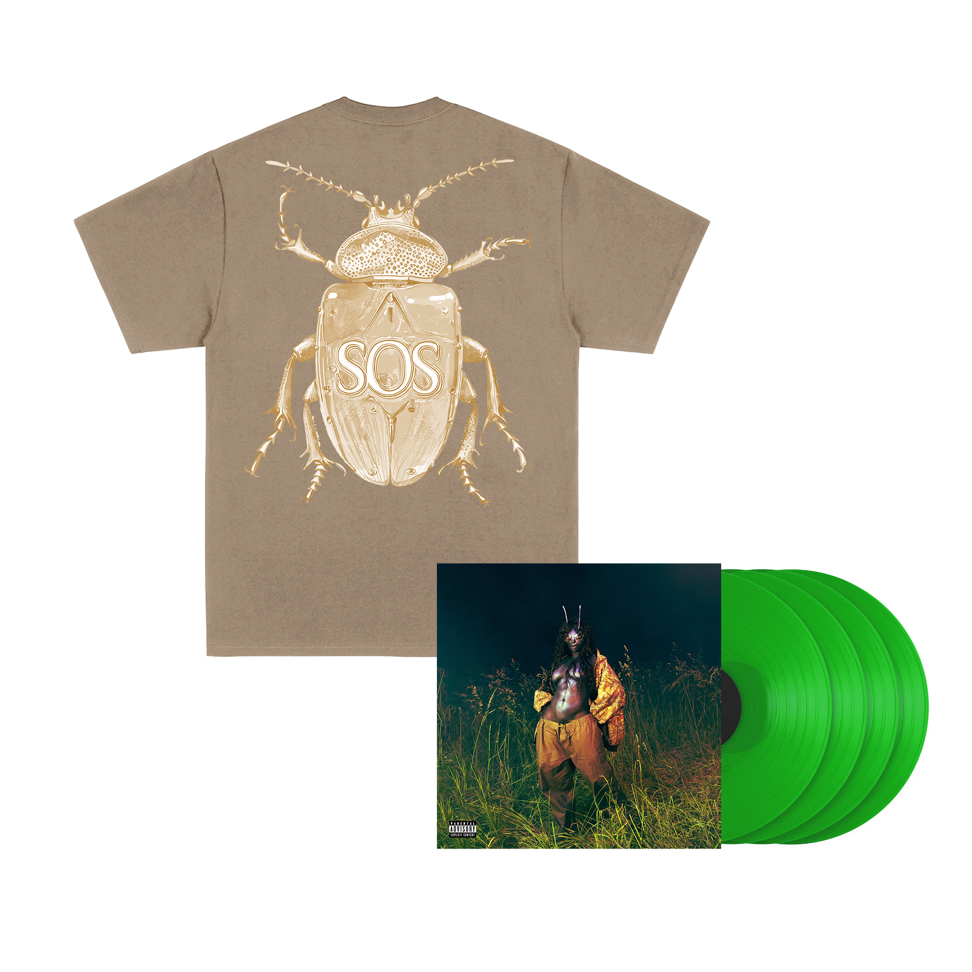 SOS DELUXE BROWN BEETLE TEE + 4LP VINYL